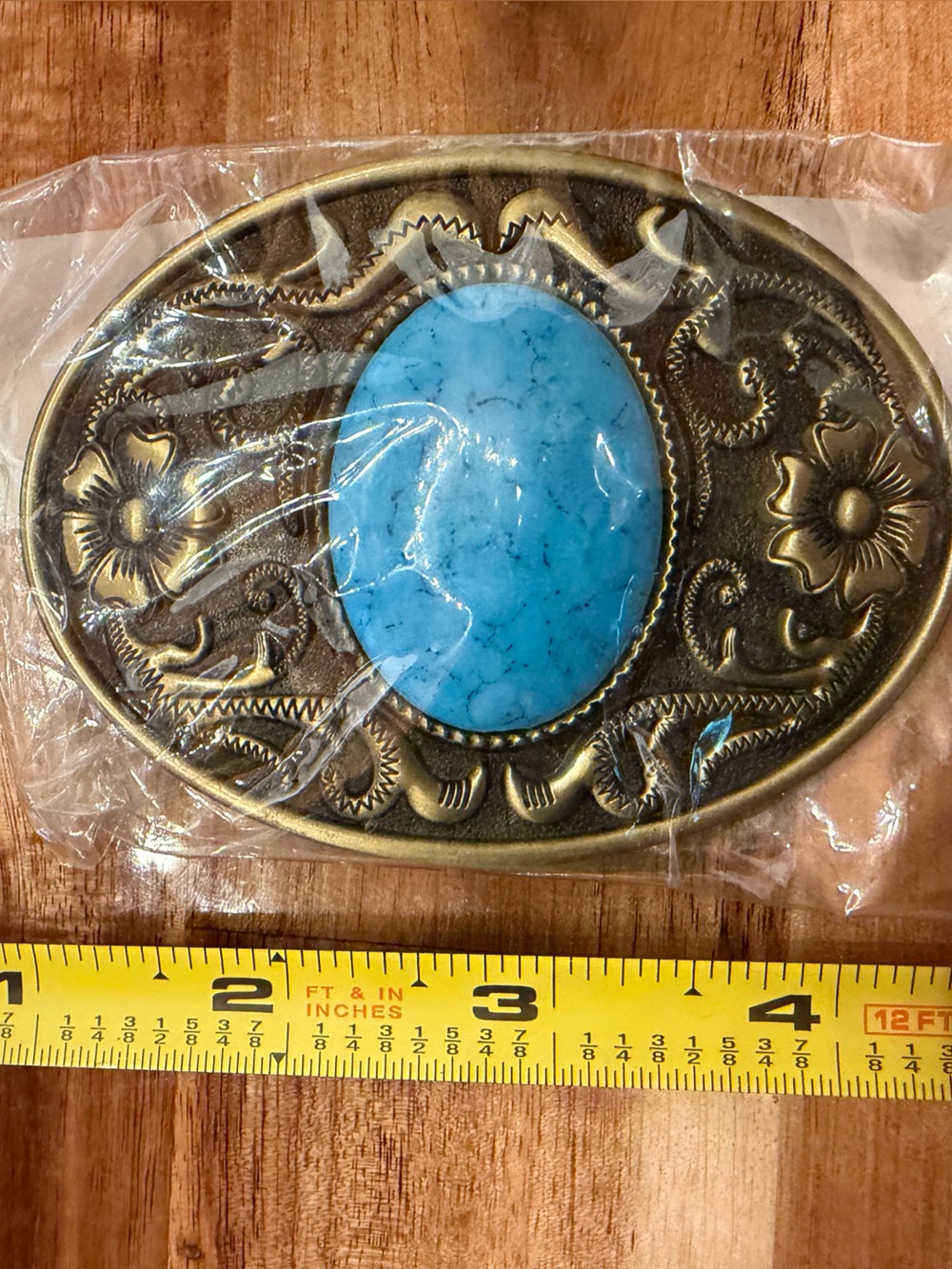 Turquoise Oval Western Belt Buckle